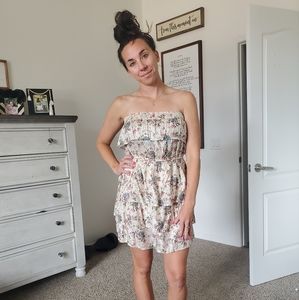 Floral strapless dress